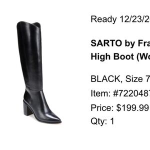 Sarto black boots ticada knee high